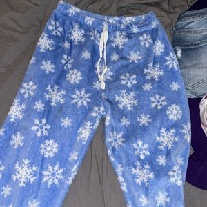 fleece snowflake pajama pants
